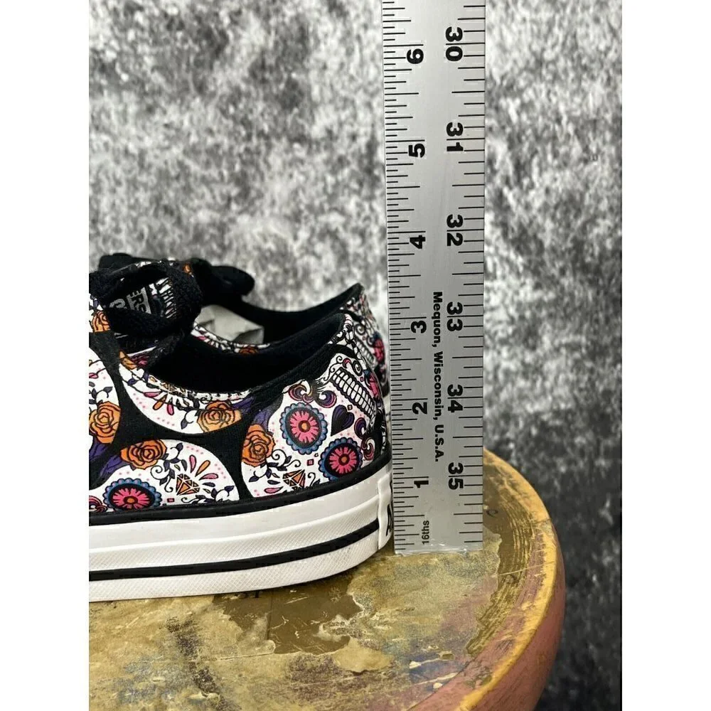 Converse shoes Women 7 men 5 All Star Sugar Skull Black Day Of The Dead Sneakers